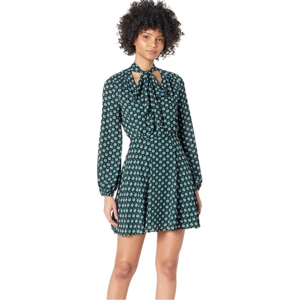Elegant Ted Baker Green Patterned Dress